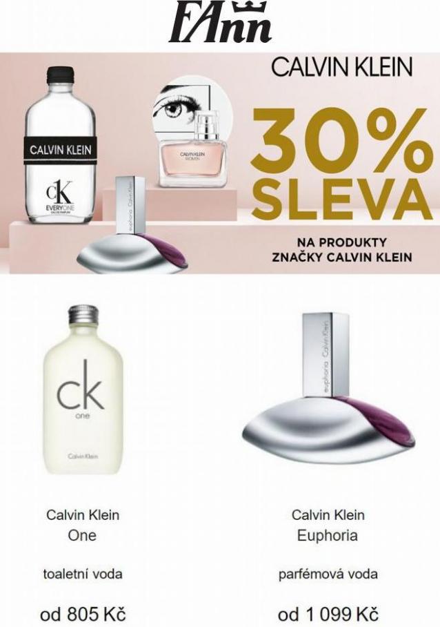 FANN 30% SLEVA NA ZNAČKU CALVIN KLEIN. Fann Parfumerie (2022-04-11-2022-04-24)