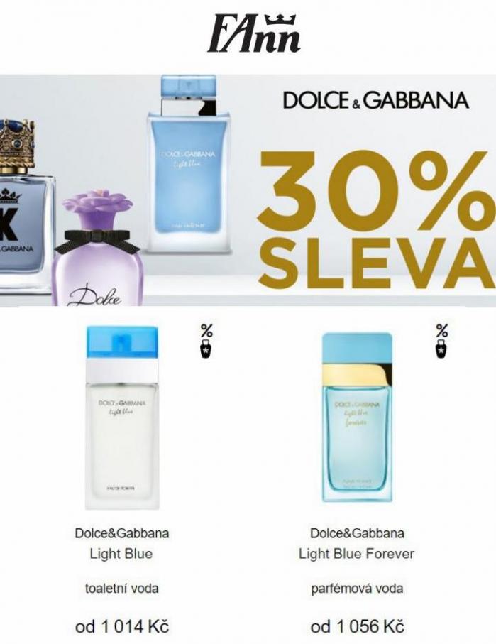 SLEVA 30 % NA ZNAČKU DOLCE&GABBANA. Fann Parfumerie (2022-04-10-2022-04-10)